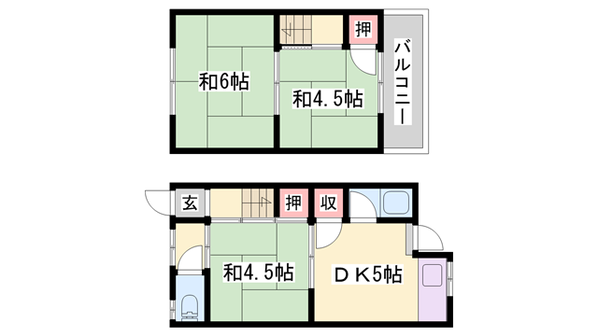 林崎松江海岸駅 徒歩6分 1階の物件間取画像